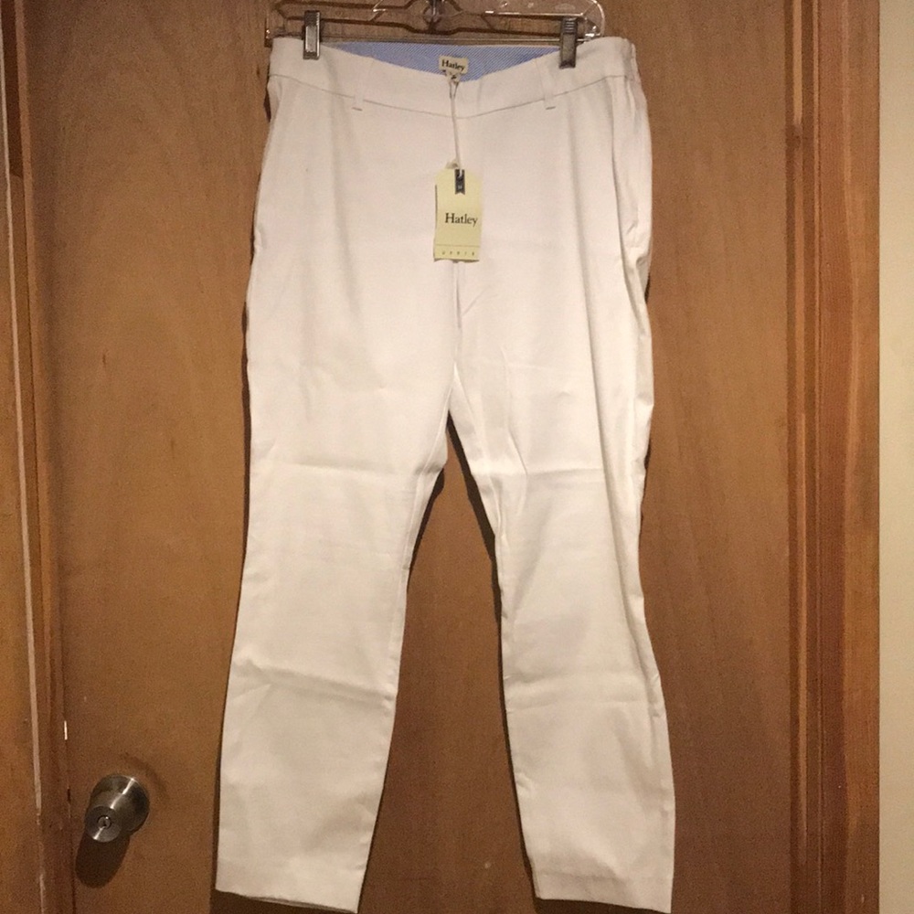 Hatley white ankle pants 8